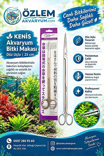 Akvaryum Bitki Makası Düz Uçlu 25 cm