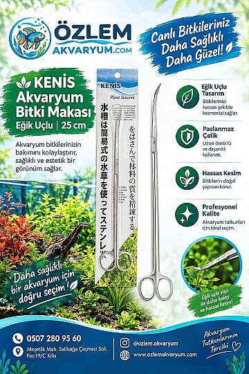 Akvaryum Bitki Makası Eğik Uçlu 25 cm