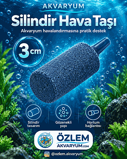 Akvaryum Silindir Hava Taşı 3 cm