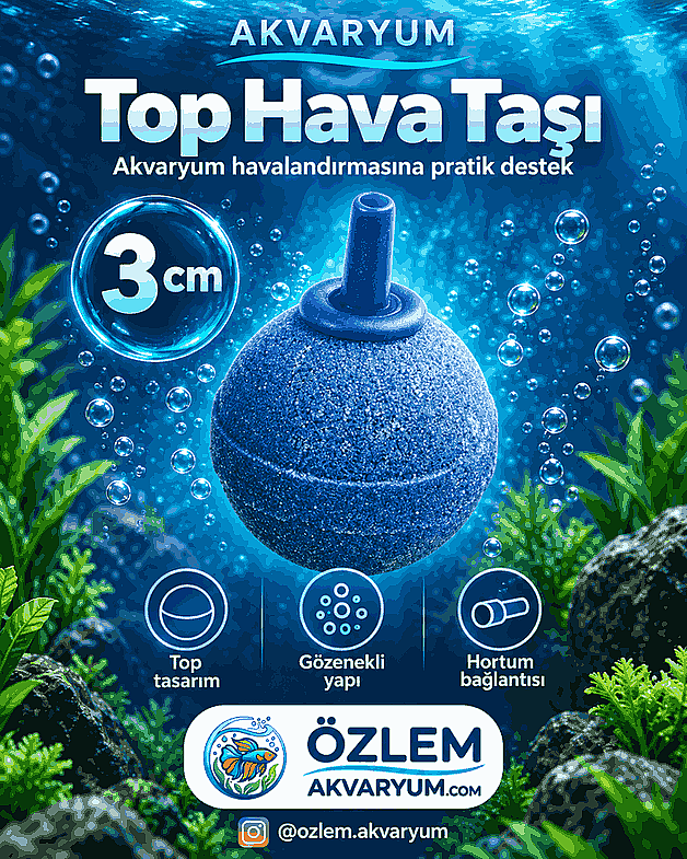 Akvaryum Top Hava Taşı 3 cm - 1