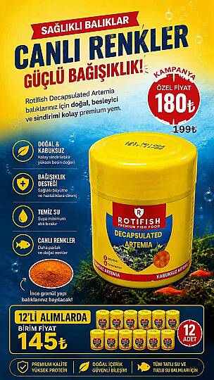 Rotifish Decapsuled Kabuksuz Artemia Yavru Balık Yemi 15 Gr. - 2