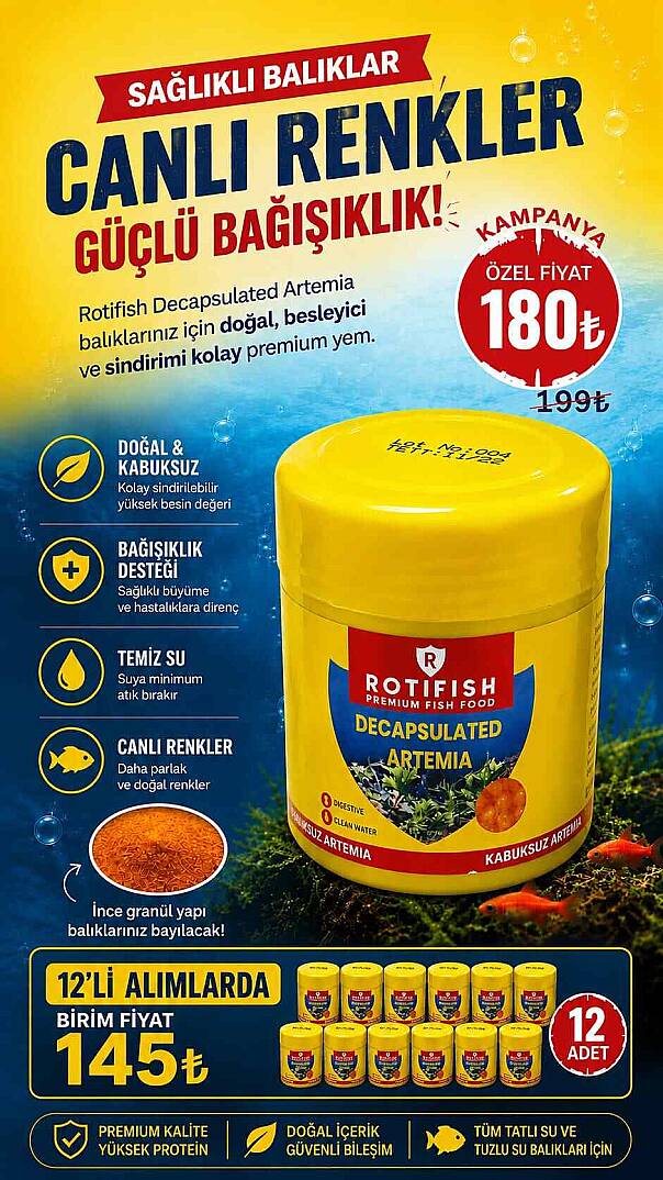Rotifish Decapsuled Kabuksuz Artemia Yavru Balık Yemi 15 Gr. - 2