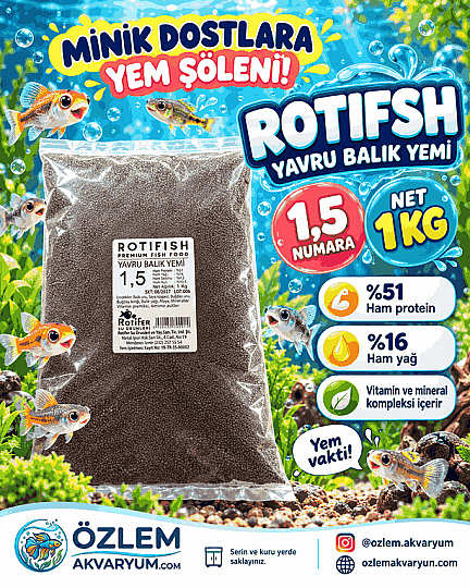 ROTIFISH Yavru Balık Yemi 1,5 Numara – 1 kg