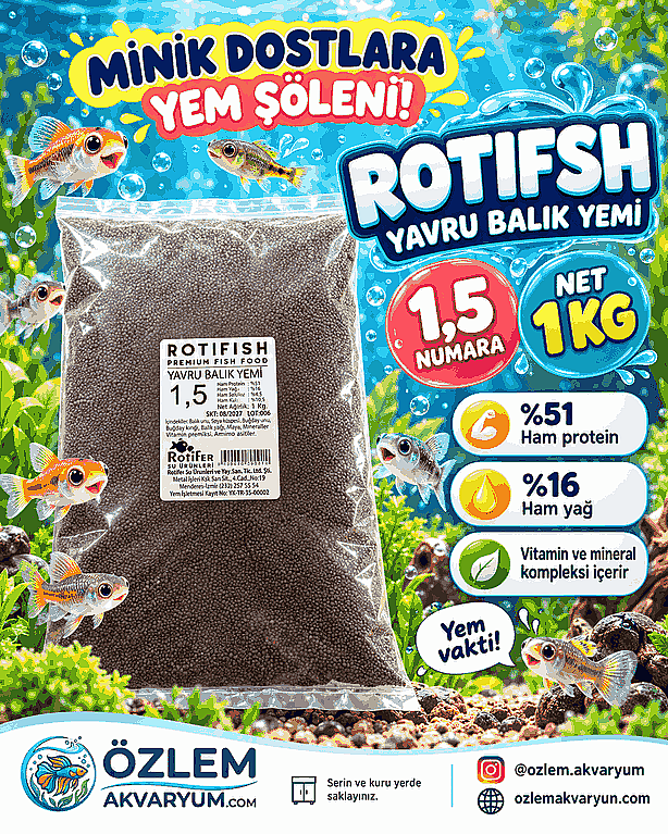 ROTIFISH Yavru Balık Yemi 1,5 Numara – 1 kg - 1