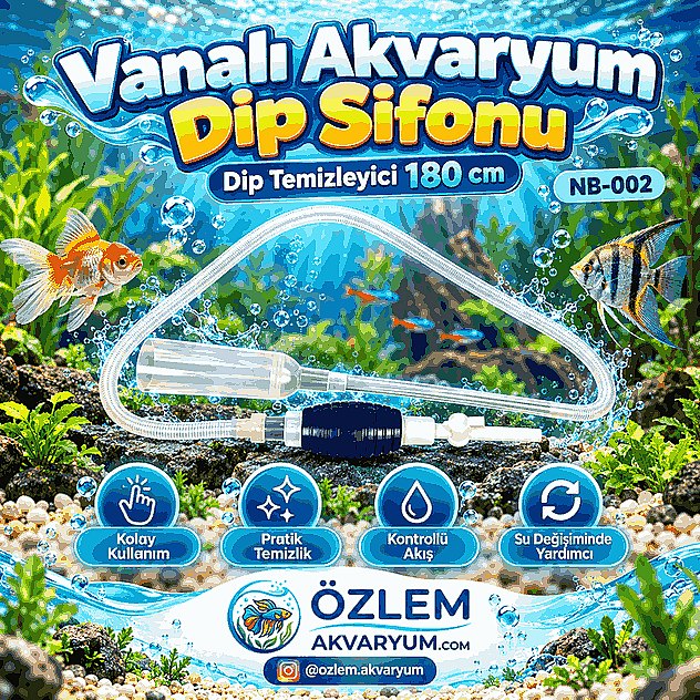 Vanalı Akvaryum Dip Sifonu – Dip Temizleyici 180 cm NB-002 - 1