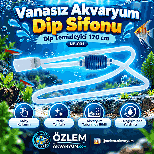 Vanasız Akvaryum Dip Sifonu – Dip Temizleyici 170 cm NB-001
